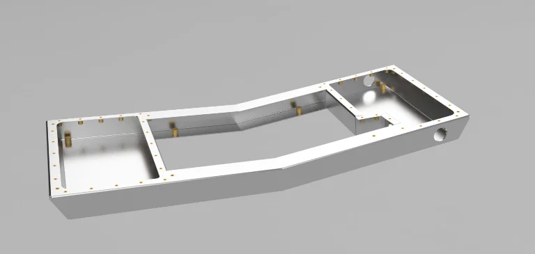 Folded sheet metal XLV frame, CAD render